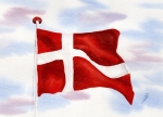 Postkarte DIN-A6 Flagge Dänemark DK44
